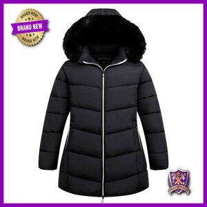 Plus Size Winter Down Puffer Jacket Waterproof Windproof Hooded Coat